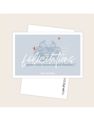 Carte Félicitations pour votre nid douillet - Happypotame