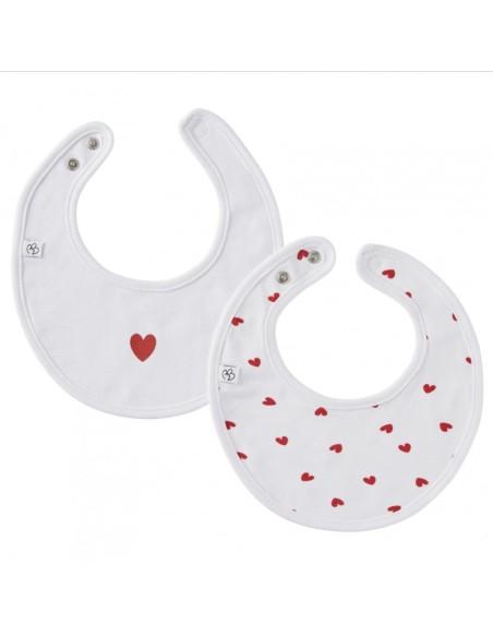 Duo de bavoirs naissance Coeur - BB&CO