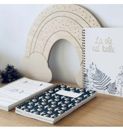 Carnet spirale La vie est belle - Les Petites Hirondelles