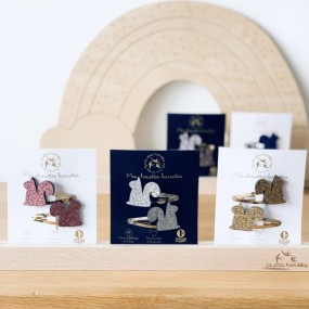 Duo de barrettes écureuils argentés - Les Petites Hirondelles 2