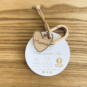 Porte-clés en bois Mamie - Les Petites Hirondelles