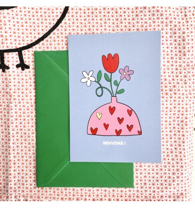 Carte Bienvenue fleurs - Mariisoré