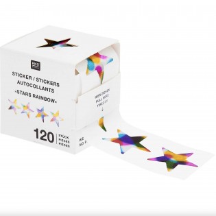 120 autocollants Etoiles arc-en-ciel - Rico Design