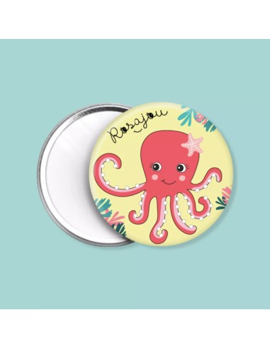 Miroir de poche Pieuvre - Rosajou