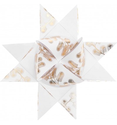 Kit de fabrication 10 étoiles de Fröbel blanches et dorées - Rico Design