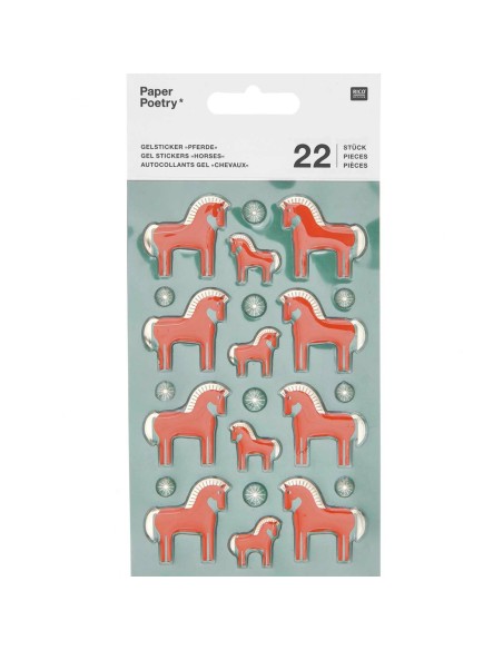 22 autocollants gels chevaux - Rico Design