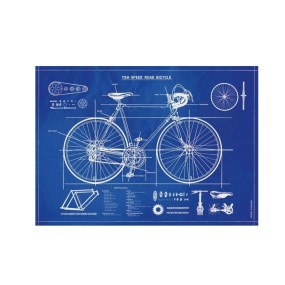 Affiche Vélo Bleu - Cavallini & Co