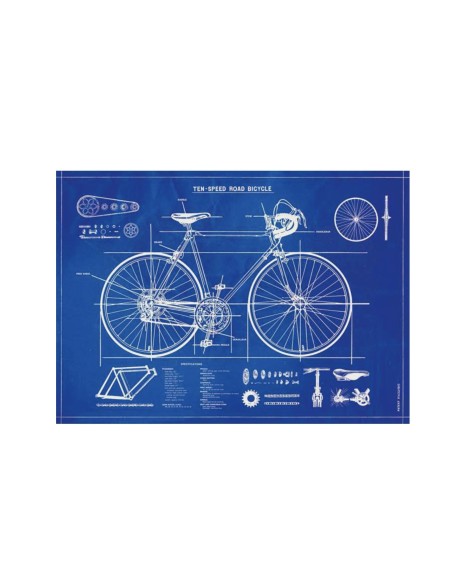 Affiche Vélo Bleu - Cavallini & Co