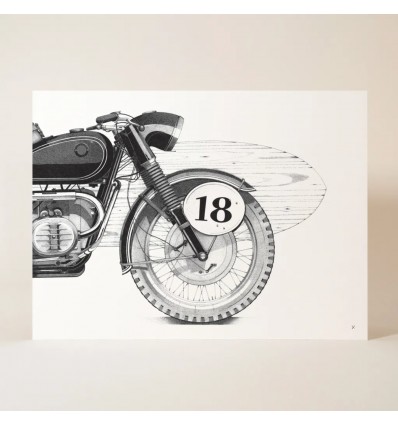 Affiche Moto "surf 18" - Madame Hubert