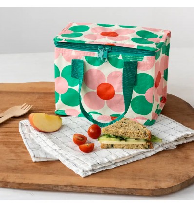 Mini sac isotherme fleurs roses et vertes - Rex