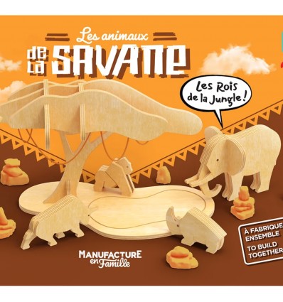 Les animaux de la savane à construire - Manufacture en Famille