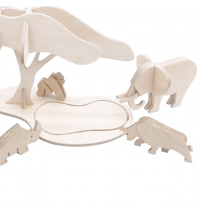 Les animaux de la savane à construire - Manufacture en Famille