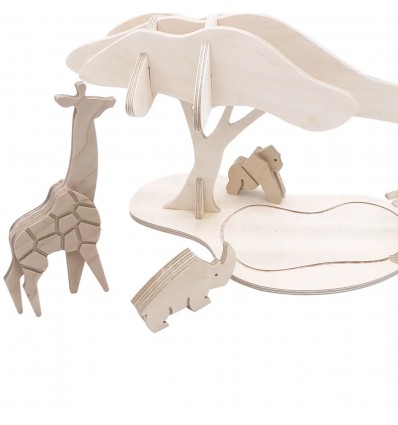 Les animaux de la savane à construire - Manufacture en Famille