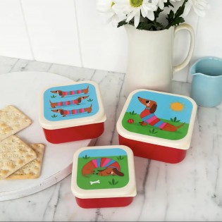 Set de 3 boites à goûter teckel - Rex