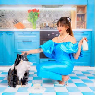 Pince à cheveux Chat Noir et blanc - Coucou Suzette 2