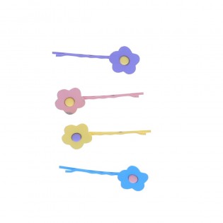 Set de 4 barrettes fleurs