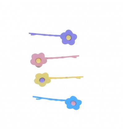 Set de 4 barrettes fleurs
