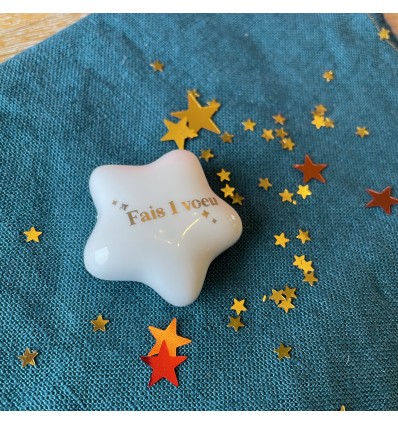 Etoile en céramique "Fais un voeu"