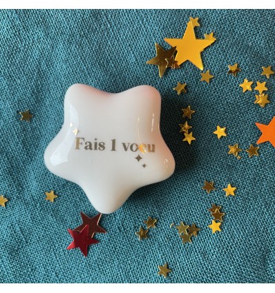 Etoile en céramique "Fais un voeu"