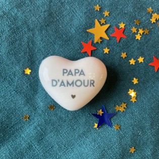 Coeur en céramique "Papa d'amour"