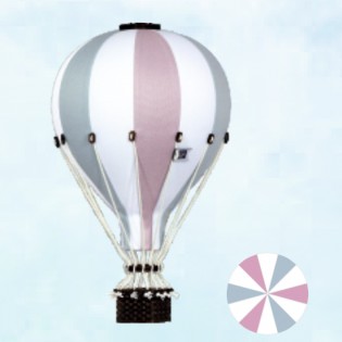 Montgolfière Blanc/rose/bleu (L) - SuperBalloon