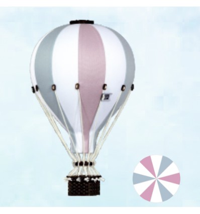 Montgolfière Blanc/rose/bleu (L) - SuperBalloon