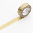 Masking tape rayé doré et blanc
