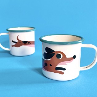 Mug émaillé Teckel Ingela Arrhénius - Omm Design