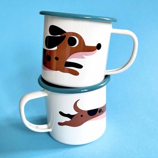 Mug émaillé Teckel Ingela Arrhénius - Omm Design 2