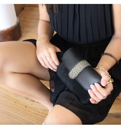 Sac Harold croco noir- Barnabé aime le café