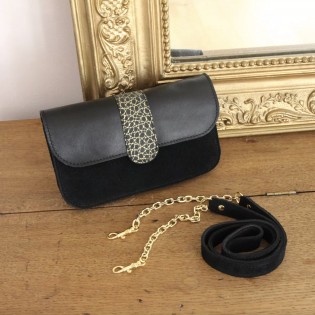 Sac Harold croco noir- Barnabé aime le café