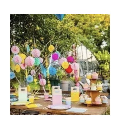 8 petites boules alvéolées Rose - Artyfêtes