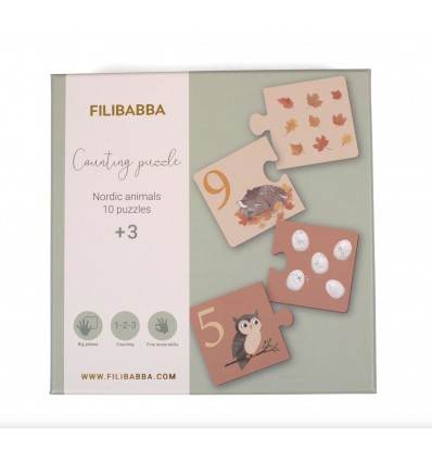 Puzzle j'apprends à compter animaux de la forêt - Filibabba