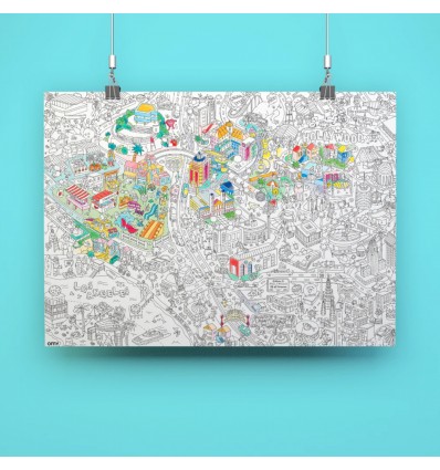 Poster Los Angeles à colorier - Omy