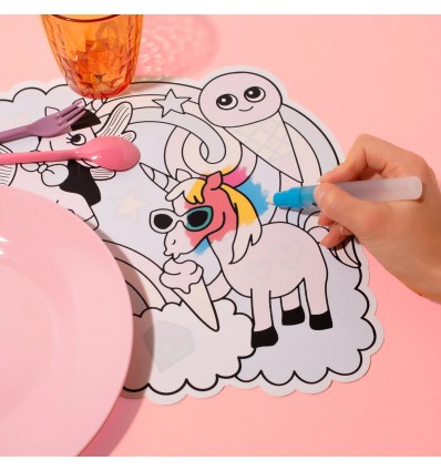 2 sets de table magiques Licornes - OMY