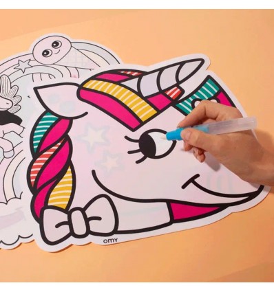 2 sets de table magiques Licornes - OMY