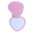 Miroir coeur rose pailleté