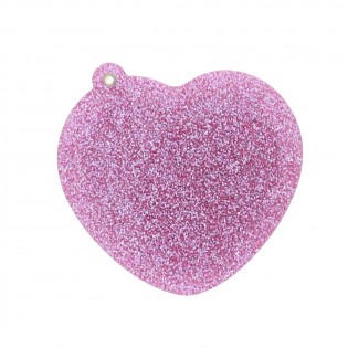 Miroir coeur rose pailleté 2