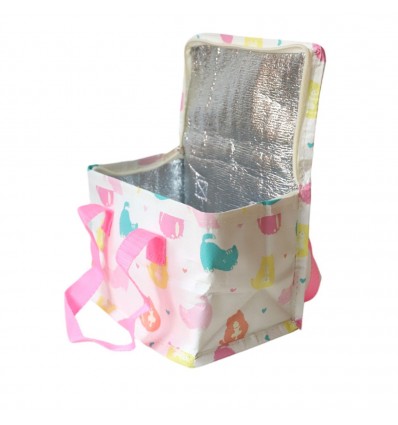 Mini sac isotherme Chat pastel