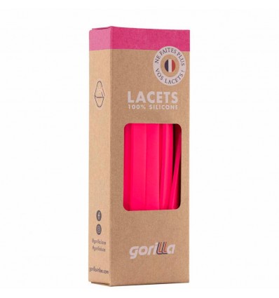 Lacets Silicone Larges Rose néon - Gorilla