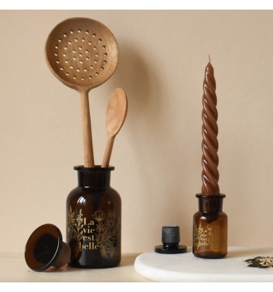 Flacon apothicaire ambré " La Vie est Belle " - Baubels