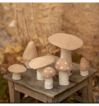 Champignon Morille en feutre, nude - Muskhane