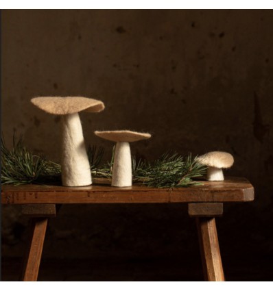 Champignon plat en feutre, nude - Muskhane