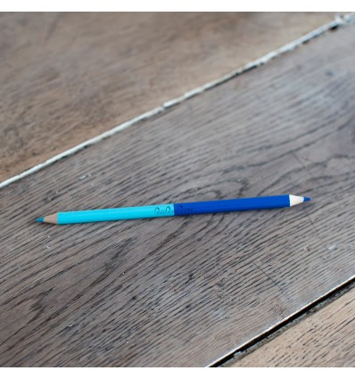 Crayon bicolore jaune/saumon - Qui Que Quoi