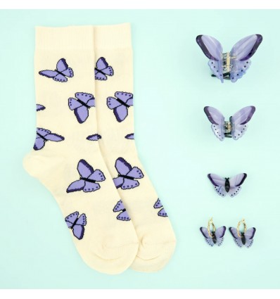 Pince à cheveux Papillon mauve - Coucou Suzette