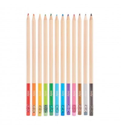 12 crayons de couleurs effaçables - Ooly