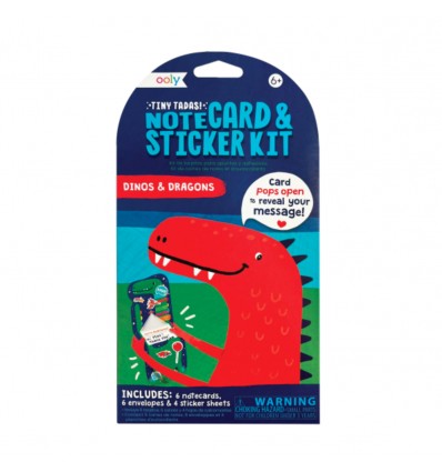Papier à lettres et stickers Dino et dragon - Ooly