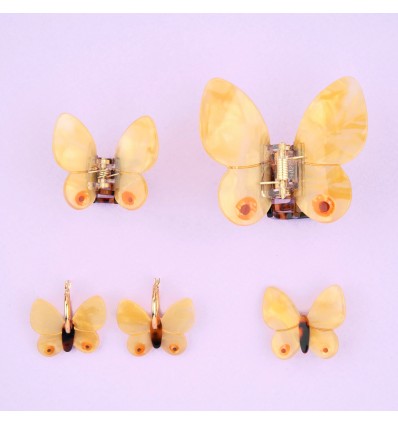 Petite Pince à cheveux Papillon jaune - Coucou Suzette