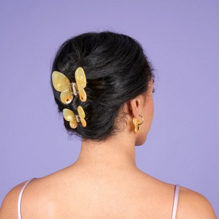 Petite Pince à cheveux Papillon jaune - Coucou Suzette 2
