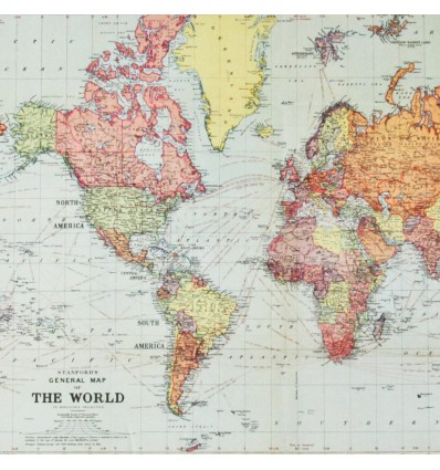 Carte du monde vintage ancienne affiche réedition - Cavallini & Co